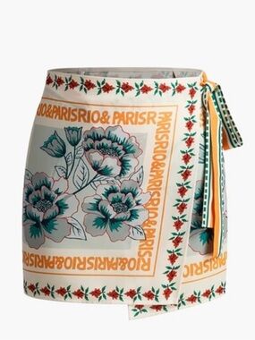 Commense Floral Asymmetrical Wrap Mini Skirt NWT Medium